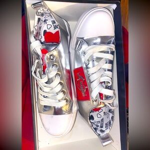 Silver moschino sneakers